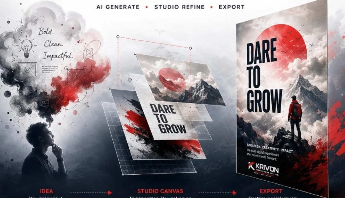 Krivon Digital Studio — from idea to editable layers to export